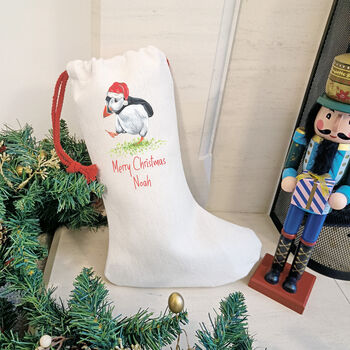 Personalised Puffin Christmas Stocking, 3 of 7