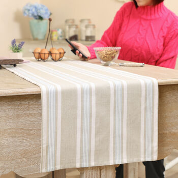 Cotton Stripe Dining Table Runner, 6 of 6