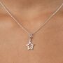 Open Star Necklace, Sterling Silver Or Gold Plated, thumbnail 1 of 10