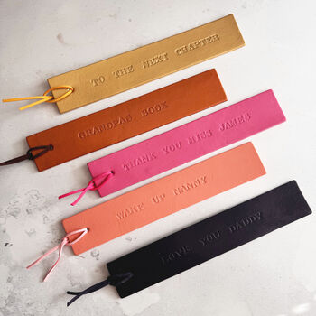 Handpainted Personalised Leather Bookmark, 3 of 5