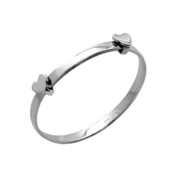 Child's Sterling Silver Expanding Bangle With Heart, 6 of 8