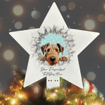 Personalised Christmas Airedale Terrier Break Through, 8 of 10