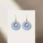 Two Toned Blue Stripey Circular Earrings, thumbnail 3 of 6