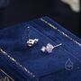Sterling Silver Tiny Purple Opal And Cz Stud Earrings, thumbnail 6 of 11