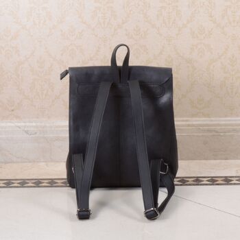 Worn Look Leather Backpack For Ladies, 5 of 12
