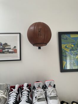 Leather Basketball And Wooden Stand, 4 of 5