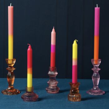 Three Ombre Pink And Yellow Candles, 3 of 4