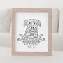 Custom Airedale Terrier Outline Portrait Print In Frame, thumbnail 1 of 9