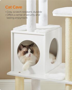 Cat Tree 165cm Modern Cat Tower Removable Furniture, 6 of 7