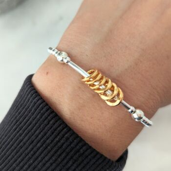 Sterling Silver Milestone Birthday Noodle Stretch Bracelet, 5 of 9