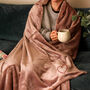 Personalised Heart Embroidery Blanket Throw Cosy Gift For Home, thumbnail 1 of 2