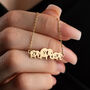 Mother Elephant Necklace With Kids Initials, thumbnail 3 of 6