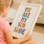 'You Are My Sunshine' Inspirational Watercolor Print, thumbnail 1 of 5