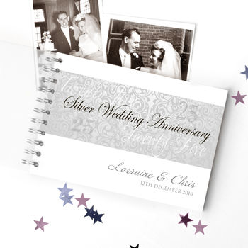 Personalised Silver Wedding Anniversary Guestbook, 3 of 9