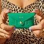Personalised Vibrant Green Leather Card + Coin Purse, thumbnail 1 of 5