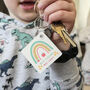 Personalised Best Teacher Rainbow Wooden Keyring Gift, thumbnail 1 of 2