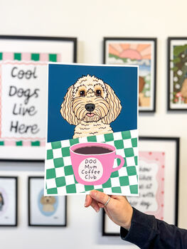 Personalised Dog Mum Coffee Club Checkerboard Print, 12 of 12