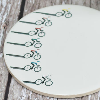 Racing Cyclist Ceramic Coaster, 2 of 3