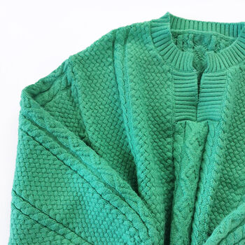 Bergen Cable Knit Jumper Green, 3 of 6