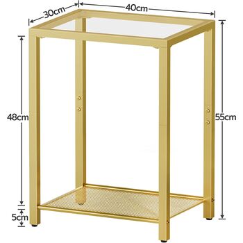 Gold Side Table Bed Side Table Glass Sofa Side Table, 9 of 9