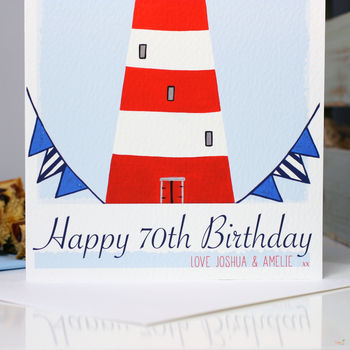 Personalised Lighthouse Age Birthday Card, 2 of 12