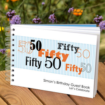 Personalised Mens 50th Birthday Guest Book, 2 of 9