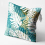 Turquoise Cushion Cover With Tropical White Leaves, thumbnail 3 of 7