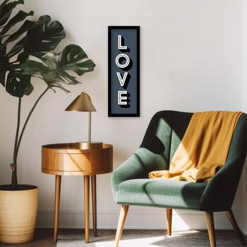 Framed Vertical Typography Love Print, 4 of 9