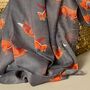Foxes Print Scarf In Grey, thumbnail 2 of 3