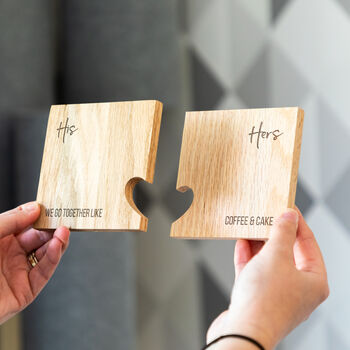 Personalised Coasters Set Of Two We Go Together Like Gift, 2 of 3