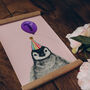 Baby Penguin With Balloon Personalised Children's Print, thumbnail 2 of 7