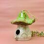 Mushroom Ceramic Bird House And Bird Feeder Garden Gift, thumbnail 4 of 10