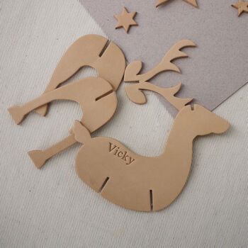 Leather Reindeer Christmas Decoration, 8 of 8
