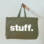 Olive Oversized Tote Bag. Stuff Bag. Weekend Bag, thumbnail 4 of 5