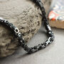 Chain Necklace Black Rope, Link Chain Silver, thumbnail 5 of 8