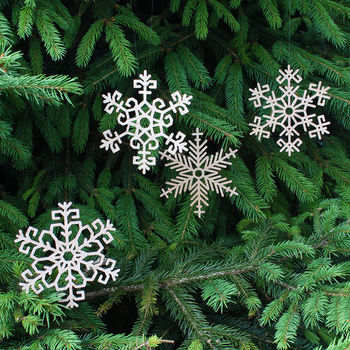 Wooden Snowflake Hanging Christmas Decorations, 3 of 3