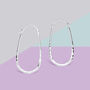 Sterling Silver Oval Hoop Earrings, thumbnail 2 of 4