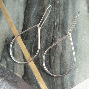 Large Teardrop Sterling Silver Drop Earrings, 2 of 5