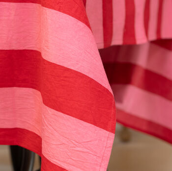 Red And Pink Striped Tablecloth, 4 of 8