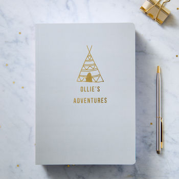 Personalised Gold Foil A5 Adventure Notebook, 4 of 7