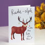 Rudolph Funny Christmas Card / Pack, thumbnail 1 of 2