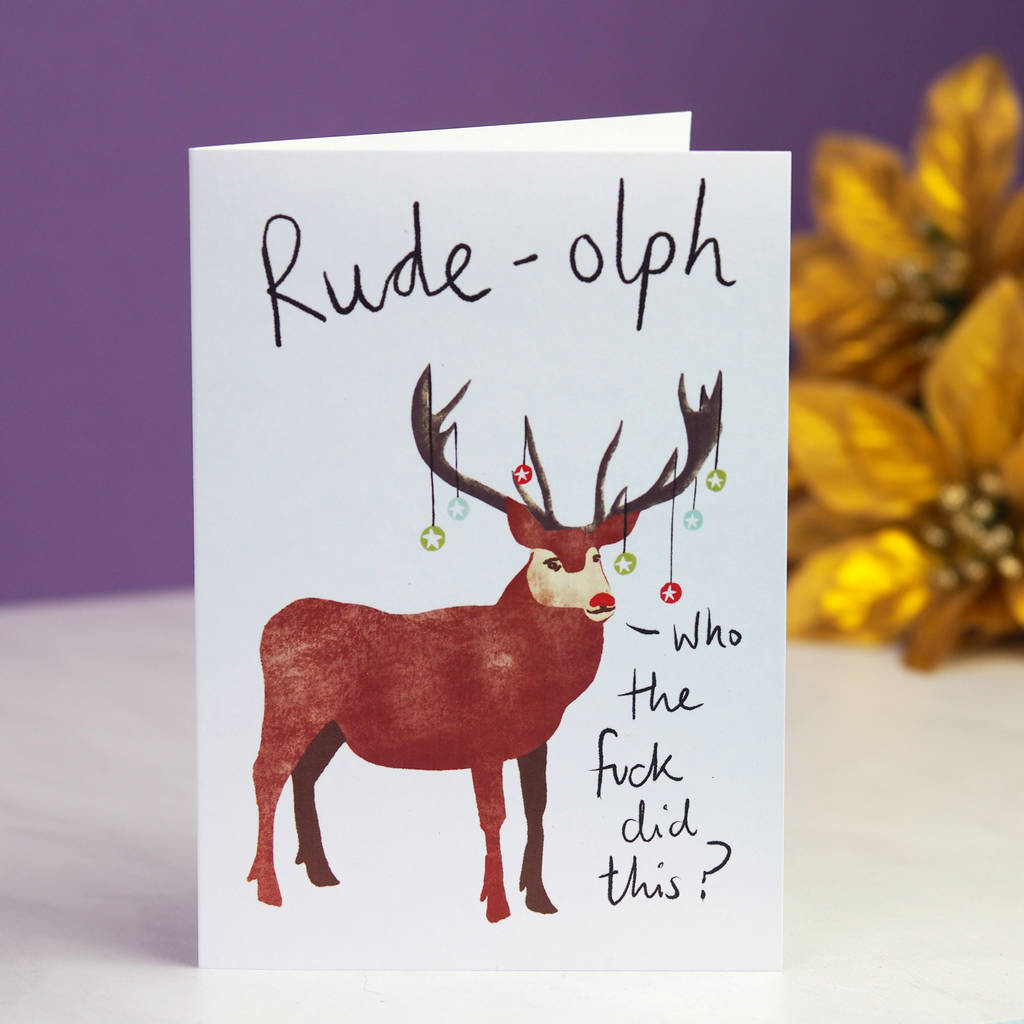 Rudolph Funny Christmas Card Pack By So Close