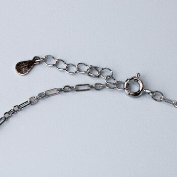 Sterling Silver Rectangle Link Chain Anklet, 2 of 4