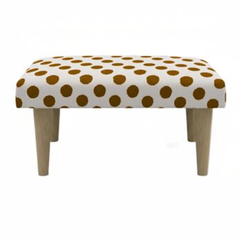 Hand Painted Upholstered Linen Square Footstool Polka Dot, 7 of 12