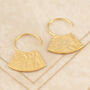 Hammered Rose Gold Plated Sterling Silver Drop Earrings, thumbnail 3 of 6