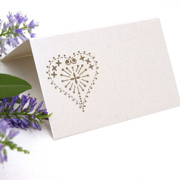 Wedding Place Card Lasercut Heart, 3 of 4