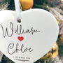 Couples Ceramic Heart Hanging Decoration Bauble + Gift Box, thumbnail 6 of 7