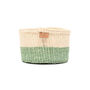 Wilaya: Green Colour Block Woven Basket, thumbnail 5 of 10