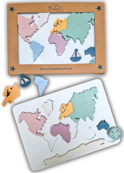 Montessori Silicone Puzzle Continents And Seas Map, 2 of 8