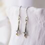 Sterling Silver Flower Dangle Earrings, thumbnail 1 of 4